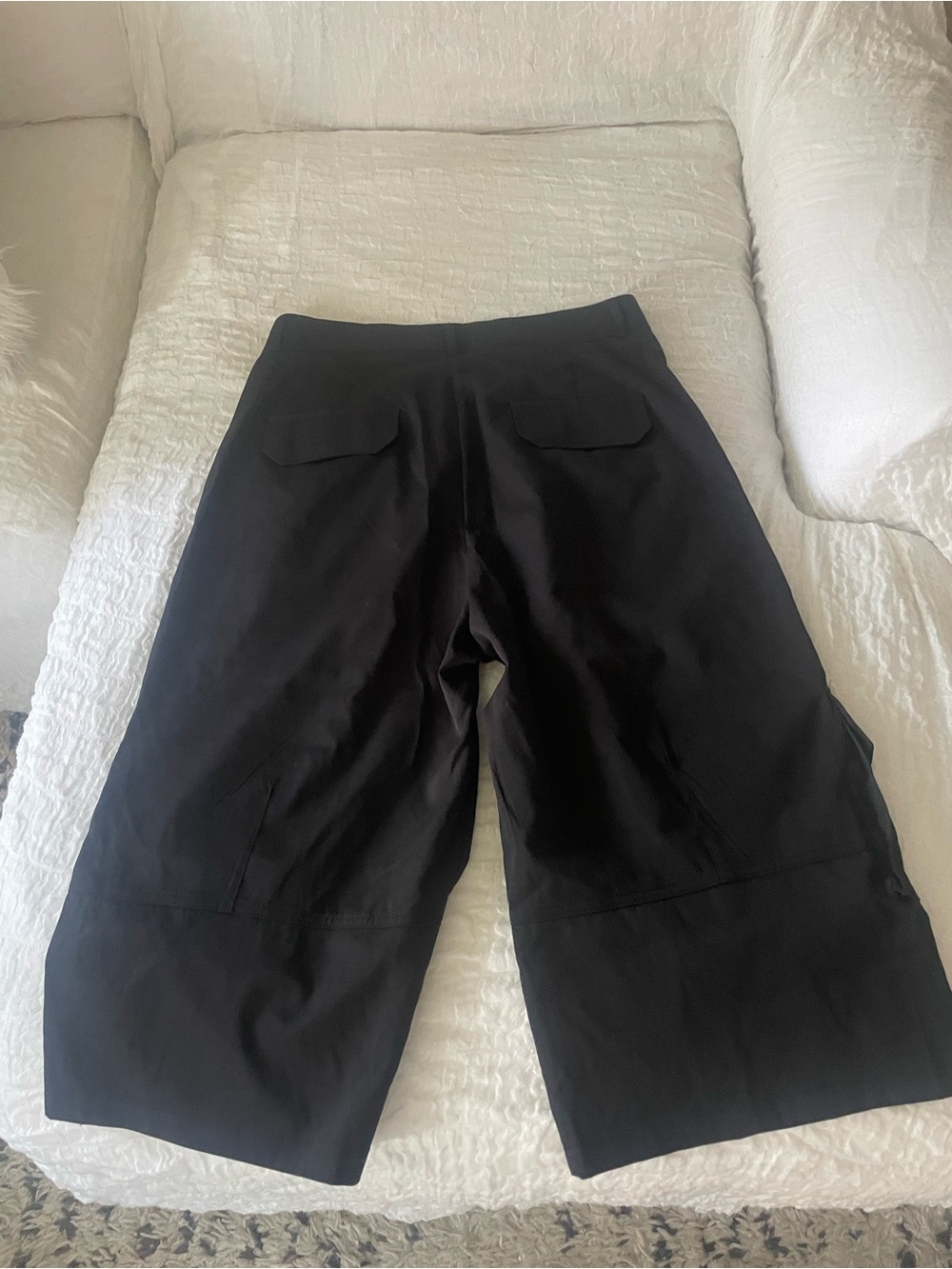 SHEIN Black Cropped Wide-Leg Pants cargo